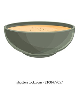 Carrot cream soup icon cartoon vector. Hot vegetable bowl. Curry food