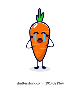 Carrot cry cute character illustration
