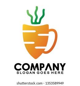 carrot cup logo of glass of carrot juice. icon, symbol, logo. for the menu, cafe, bar, restaurant, vegetable  - Vector
