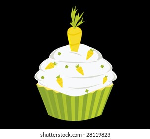 Carrot cupcake - vector