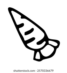 Carrot Cursor Hand Drawn Icon Design