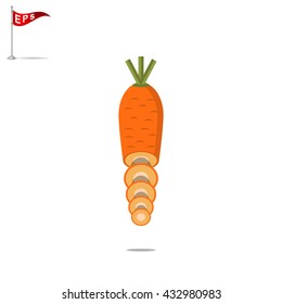 carrot cut icon, vector flat carrot, isolated carrot sign