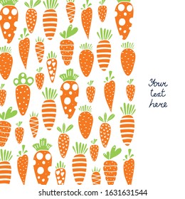 Carrot cute card for Easter.