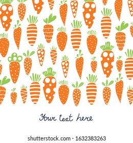 Carrot cute card for Easter.