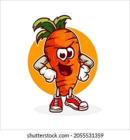 carrot cute cartoon logo vector