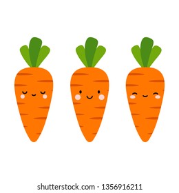 Carrot Cute Face Logo Or Icon Pattern Background, Vector Illustration