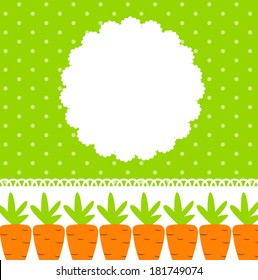 Carrot Cute Frame Vector Illustration