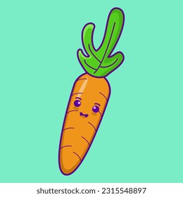 carrot cute illustration of  with cartoon style