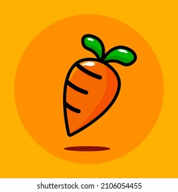 a carrot with a cute and cute shape. The bright color of carrots makes children love to eat carrots. This image is suitable for the purposes of educating children about vegetables and can be used for 