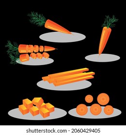 carrot decorative icons 3d orange design, an editable vector illustration