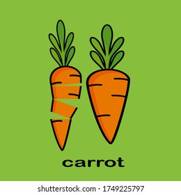 
carrot design with flat style. Carrot illustration with cartoon style. vegetable theme