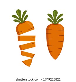 
carrot design with flat style. Carrot illustration with cartoon style. vegetable theme