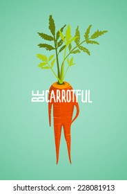 Carrot Diet Colorful Inspirational Vegetable Concept. Healthy food and ingredient concept. Layered vector EPS8