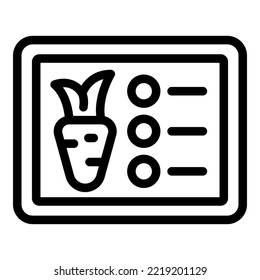 Carrot diet icon outline vector. Run program. Pulse info