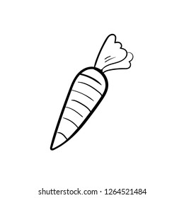carrot doodle icon vector drawing 