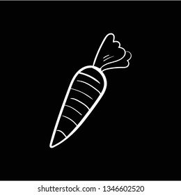 carrot doodle icon vector flat black