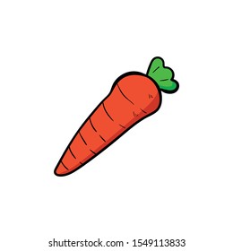 carrot doodle icon vector hand drawing 