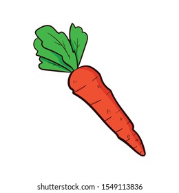 carrot doodle icon vector hand drawing 