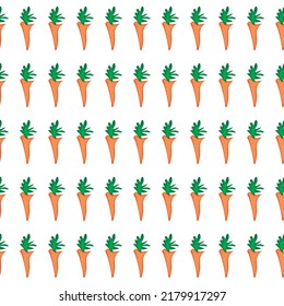 Carrot. Doodle illustration of carrots. Image for postcards and scrapbooking. Seamless pattern