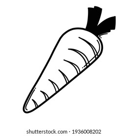 Carrot Doodle Vector Icon. Drawing Sketch Illustration Hand Drawn Line.