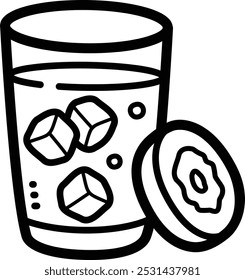 Ícone vetorial e ilustração do doodle do drinque da cenoura