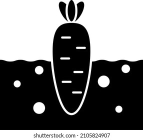 Carrot In Earth Glyph Icon Vector