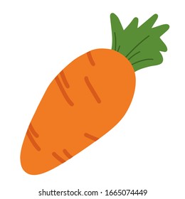 Carrot for Easter design, greeting cards, posters, recipe, menu, culinary design. Color flat vector illustration. Cartoon isolated on a white background.