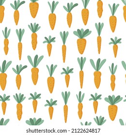 Carrot easter hand drawn seamless vector pattern