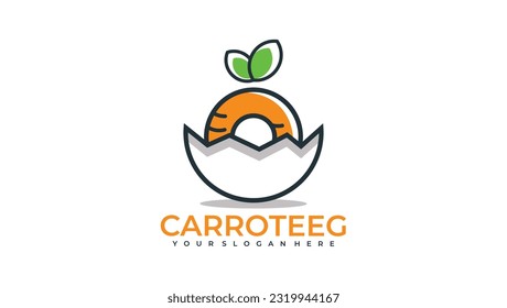 Carrot In Egg logo abstract vector design template