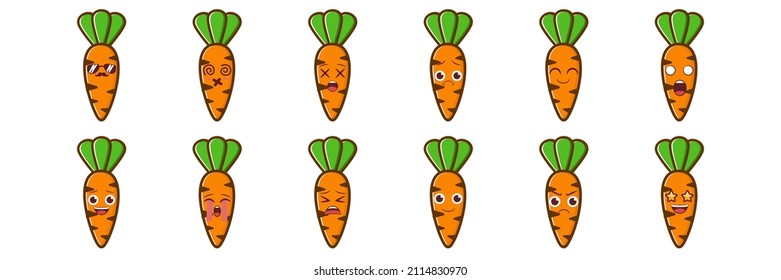 carrot emoticon cartoon character vector