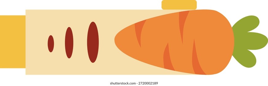 Carrot Eraser Flat Vector Illustration