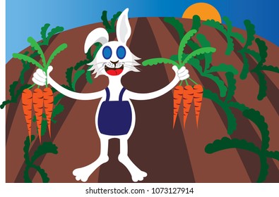 A carrot farmer shows his produce,