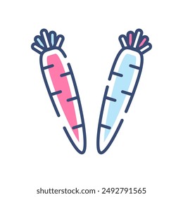 Karotten-Farbsymbol, Vektorillustration