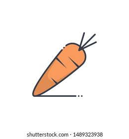 Carrot Filled outline vector illustration. Food & Drinks style icon.