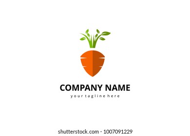 Carrot flat color logo template