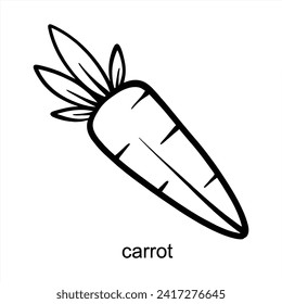 Carrot Flat Design - Healthy Vegetable Vector Art Illustration