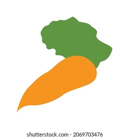 Carrot flat design icon with vector illustration