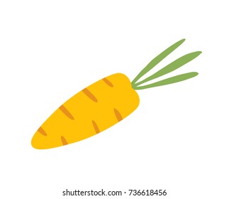 Carrot. Flat Design Vector Icon Illustration, isolated on white Background.