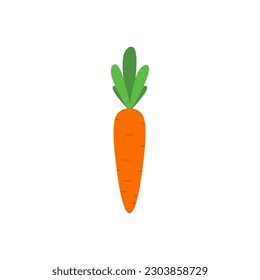 carrot flat design vector illustration. Carrot icon isolated on white background. Veg icon illustration. Carrot, vegetable, food, vector flat style. Vector orange flat carrot icon.