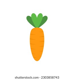 carrot flat design vector illustration. Carrot icon isolated on white background. Veg icon illustration. Carrot, vegetable, food, vector flat style. Vector orange flat carrot icon.