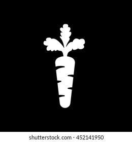 Carrot Flat Icon On Black Background