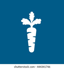 Carrot Flat Icon On Blue Background
