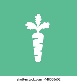 Carrot Flat Icon On Green Background