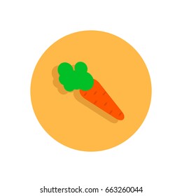 Carrot flat icon. Round colorful button, circular vector sign, logo illustration. Flat style design