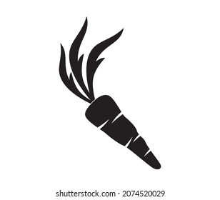 carrot flat icon vector isolated, vegetables silhouette icon