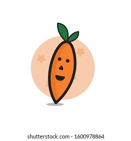 Carrot flat icon vegetable perfect for logo Or for web , mobile application 