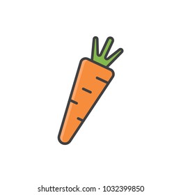 Carrot flat line colored icon.