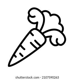 Carrot flat line icon. Outline sign for mobile concept and web design, store.