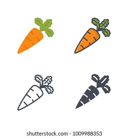 Carrot flat line solid icon