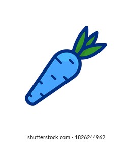 carrot, flat outline fruit icon